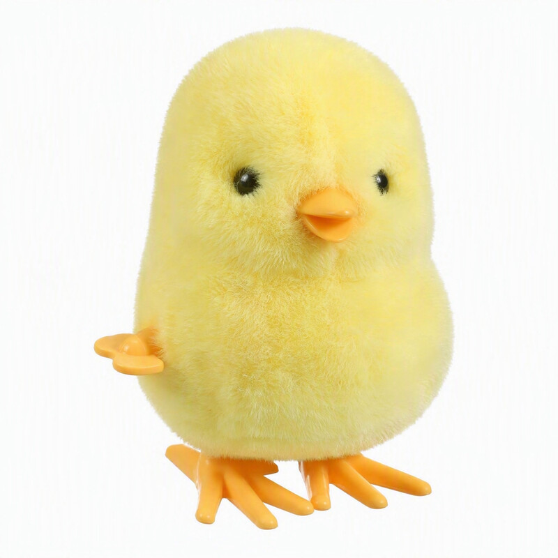 Dreamora Q180 Spielzeug-Huhn zum Aufziehen, 1 Stück, Gelb, Spielwerk-Design, keine Batterie erforderlich, Plüsch-Spielzeug zum Aufziehen für Kinder ab 3 Jahren, Indoor-Spiel