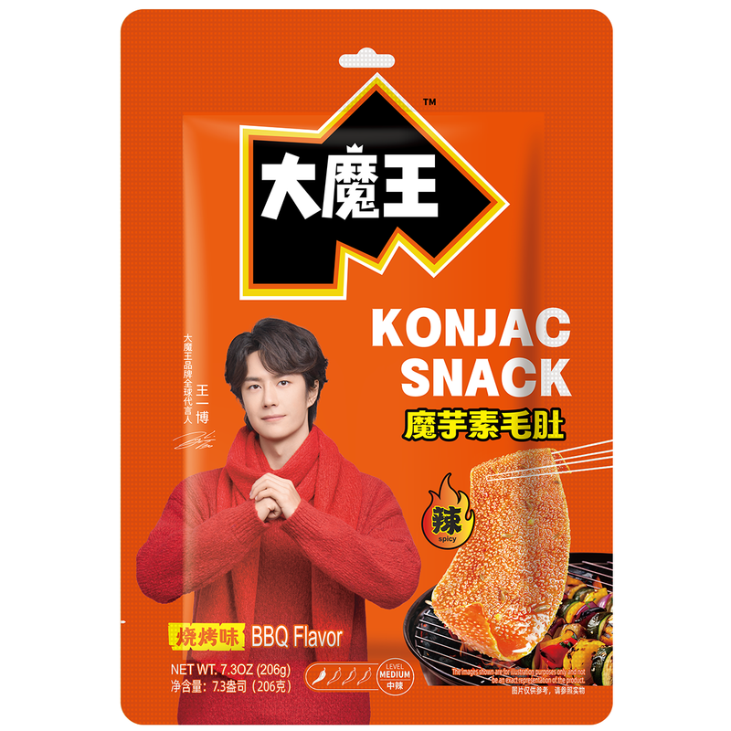 Yan Jin Pu Zi MOWON Konjak Vegane Rinderkutteln Snack, BBQ-Geschmack, 206 g