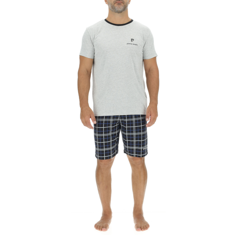 PIERRE CARDIN Pyjama pour homme ENC gris chiné/noir - Taille 2XL