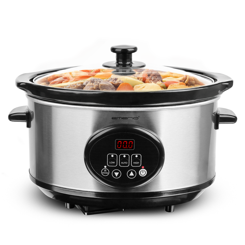 Emerio SC-129406, Slowcooker, 3,5 L, Digitaal display, Warmhoudfunctie, Zwart