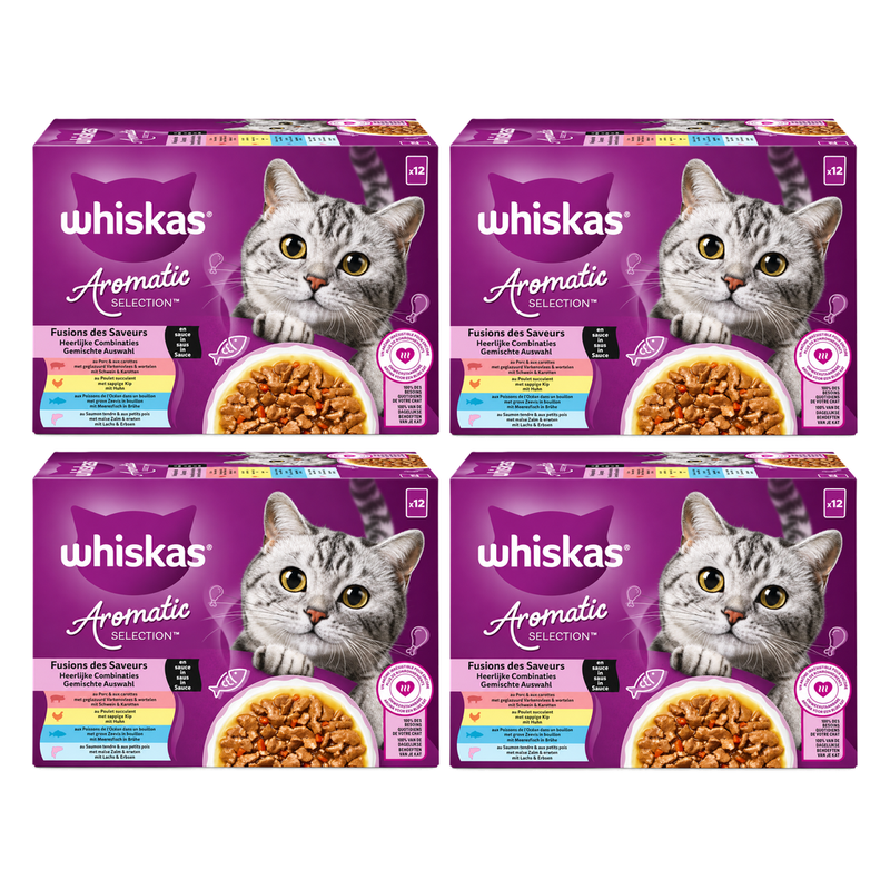 Whiskas Sachets 12 * 4 = 48 x 85 g 1+ Sélection aromatique Fusions parfumées