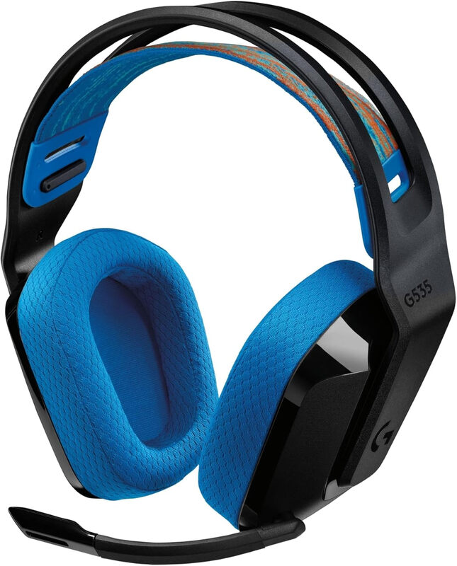 Logitech G535 Lightspeed Kabelloses Gaming-Headset für PS5, PS4, PC - 33h Akku, Leichtes On-Ear-Design, USB-C, Schwarz/Blau