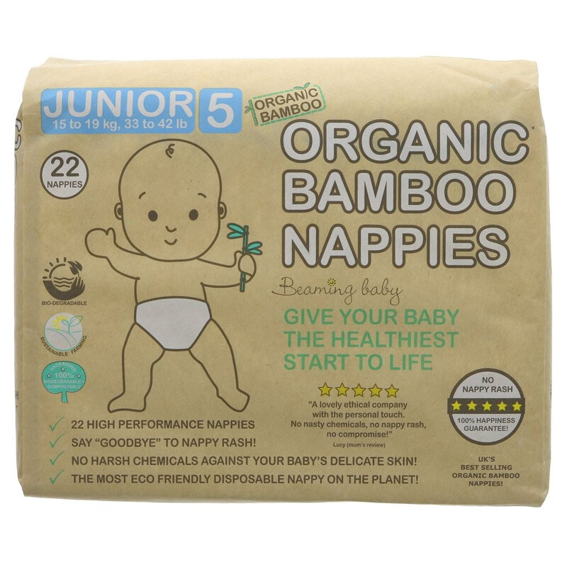 Organic Bamboo Nappies Size 5 22 Pack