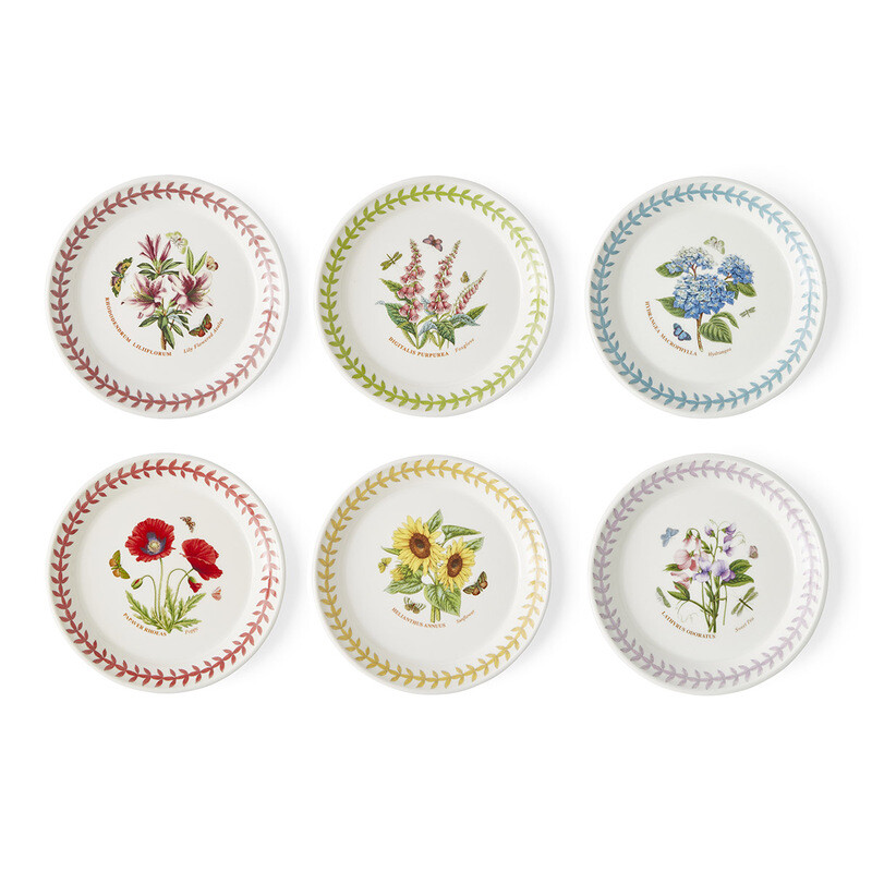 Botanic Garden Meadow Set Of 6 Bread Plates -Assorted Designs