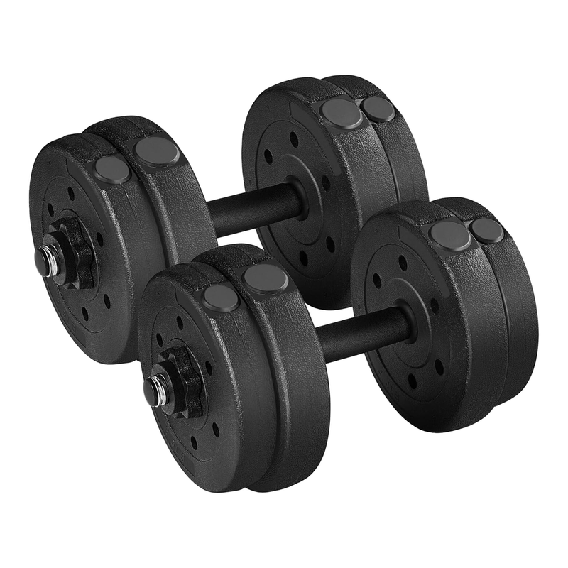 Yaheetech Hantel-Gewichts-Set, verstellbare Hanteln für das Heimtrainingsgerät schwarz, 15 kg/33 lbs