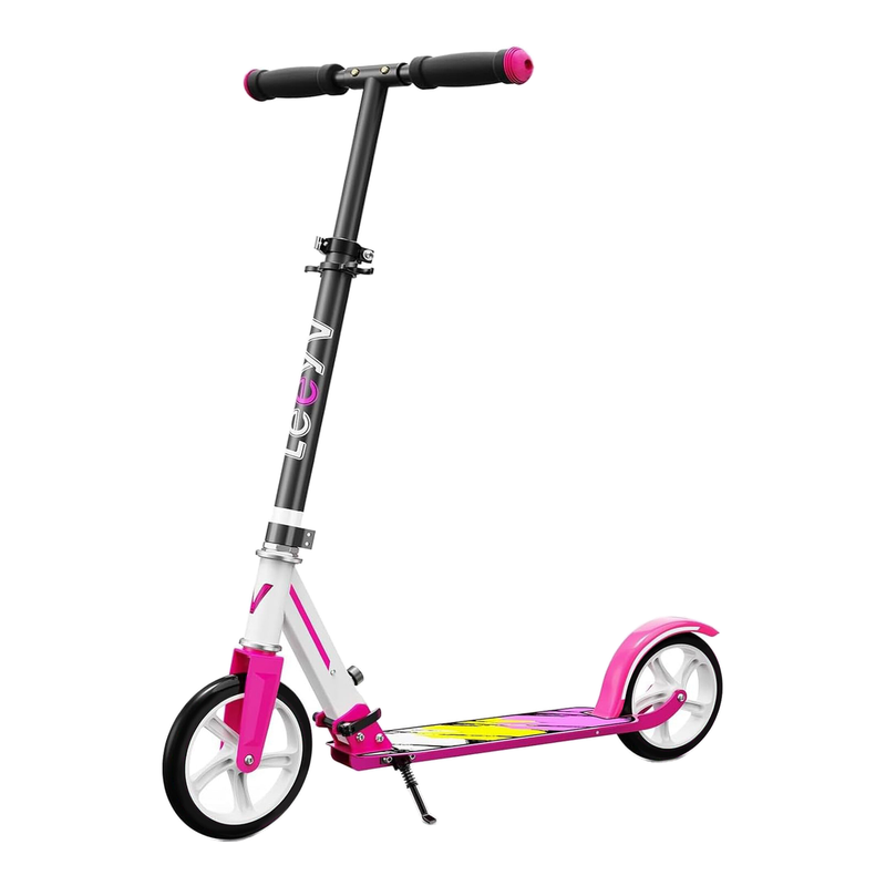 LEEYV Trottinette LY205, Trottinette pour enfants 6–12 ans et adultes, Charge maximale 100 kg, Hauteur réglable, Légère, 2 roues, Trottinette pliable pour enfants avec grandes roues de 205 mm