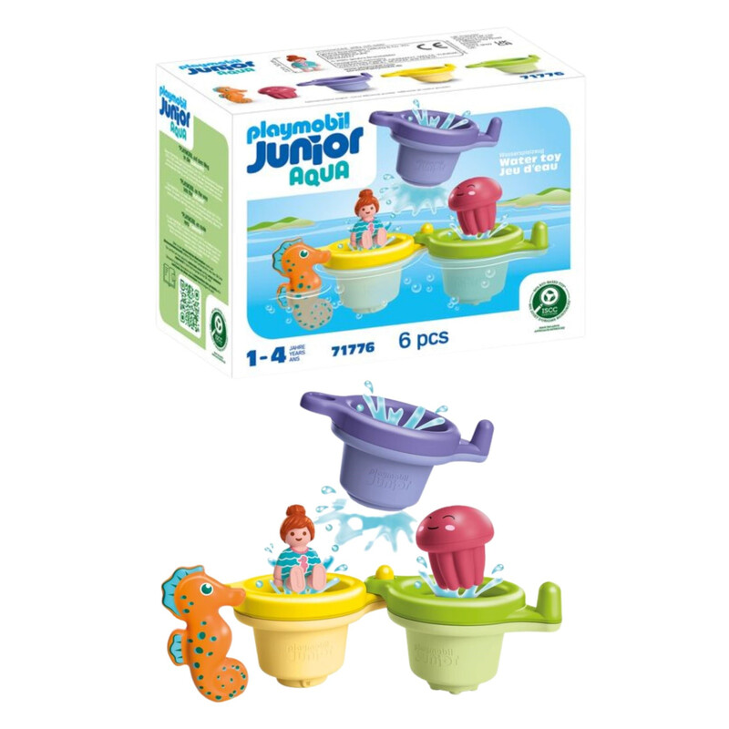 PLAYMOBIL Junior Aqua Schwimmwettbewerb mit Wasserspaß, Wasserspielzeug ab 1 Jahr, Geschenk für Kleinkinder, Lern- & Spaß fürs Baden, nachhaltiges Badespielzeug, 71776