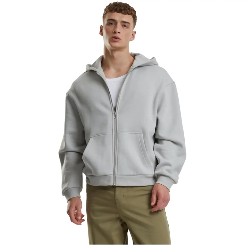 Urban Classics Zachte ziphoody van sweat en fleece - lichte asfaltkleur - maat S