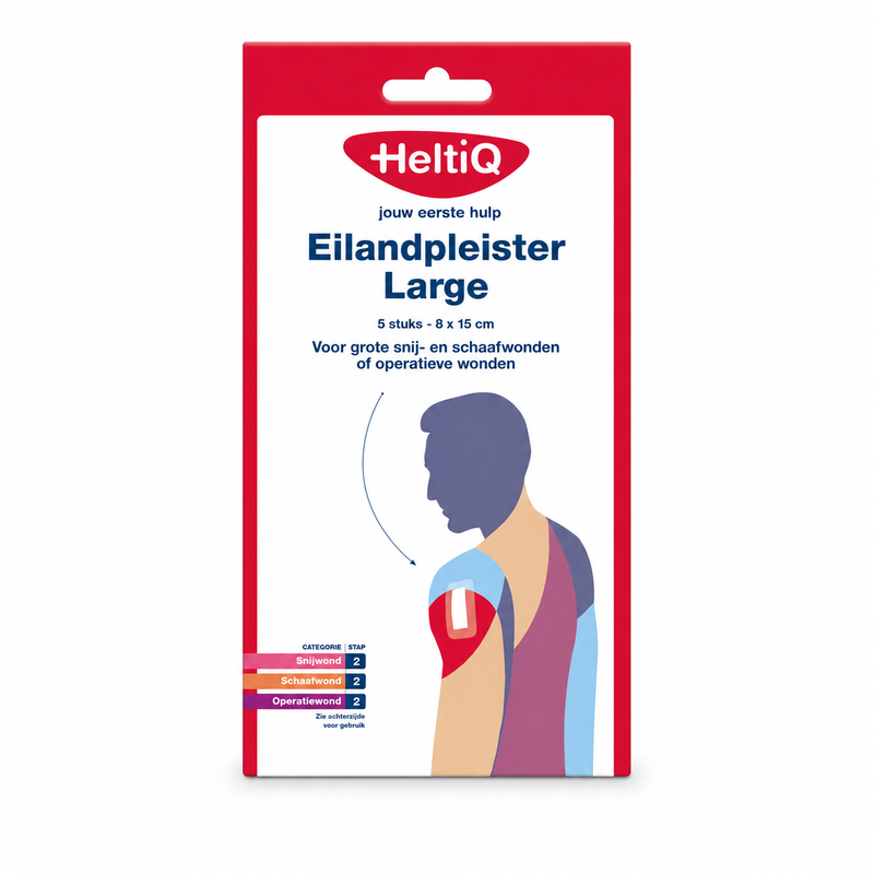 HeltiQ Eilandpleister Large 8 x 15 cm 1 karton 5 st.