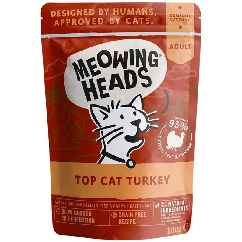 Top Cat Turkey Wet Cat Food Pouch 10X100g