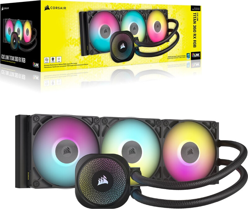 Corsair iCUE LINK TITAN RX RGB processor alles-in-één vloeistofkoeler 12 cm zwart 1 stuk