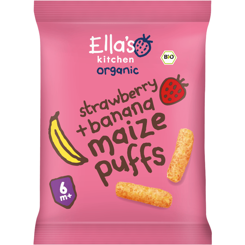 Ella's Kitchen BIO Maïs Puffs Aardbei & Banaan 20 g