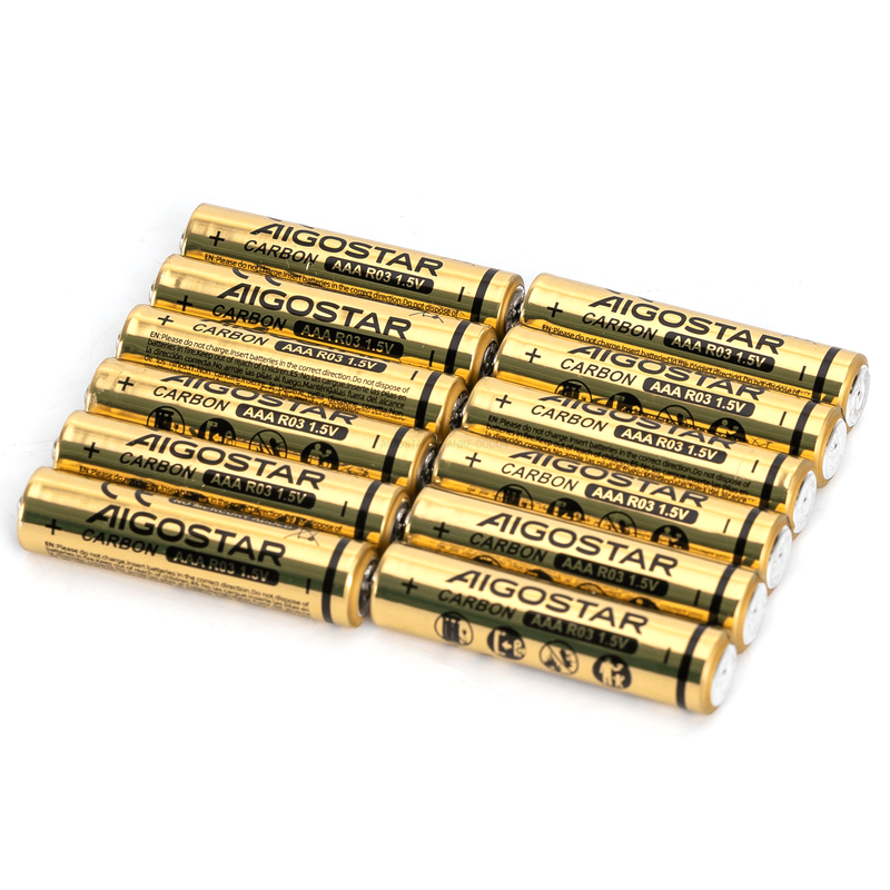 Aigostar Zink-Kohle-Batterie R03 (AAA) 1,5 V 12 Stück