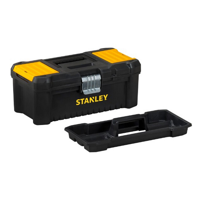 19-inch Essential Toolbox with Metal latches, Black/Yellow
