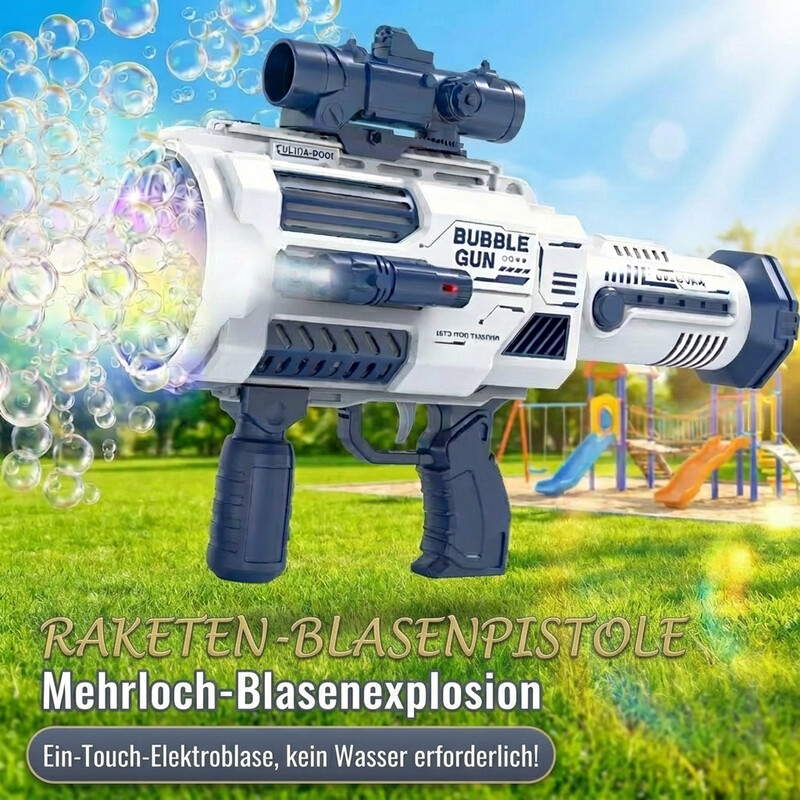 Tokky Bubble Makers magische blaue Raketenstart-Seifenblasenpistole - blau, groß
