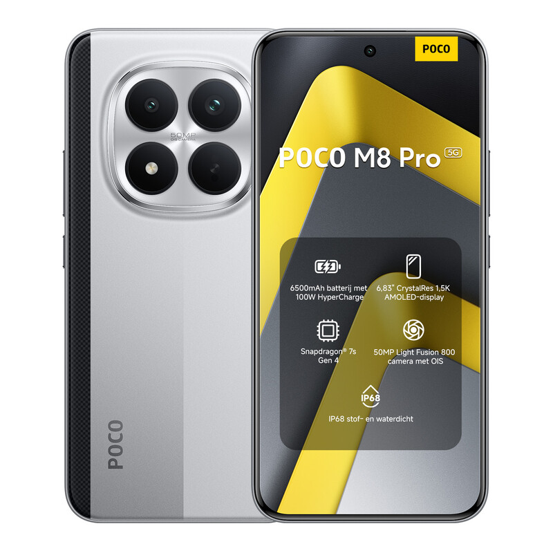 Xiaomi POCO M8 Pro 5G - 12GB - 512GB - Zilver - 17,4 cm (6.83") - Dual SIM - USB Type-C - 6500 mAh