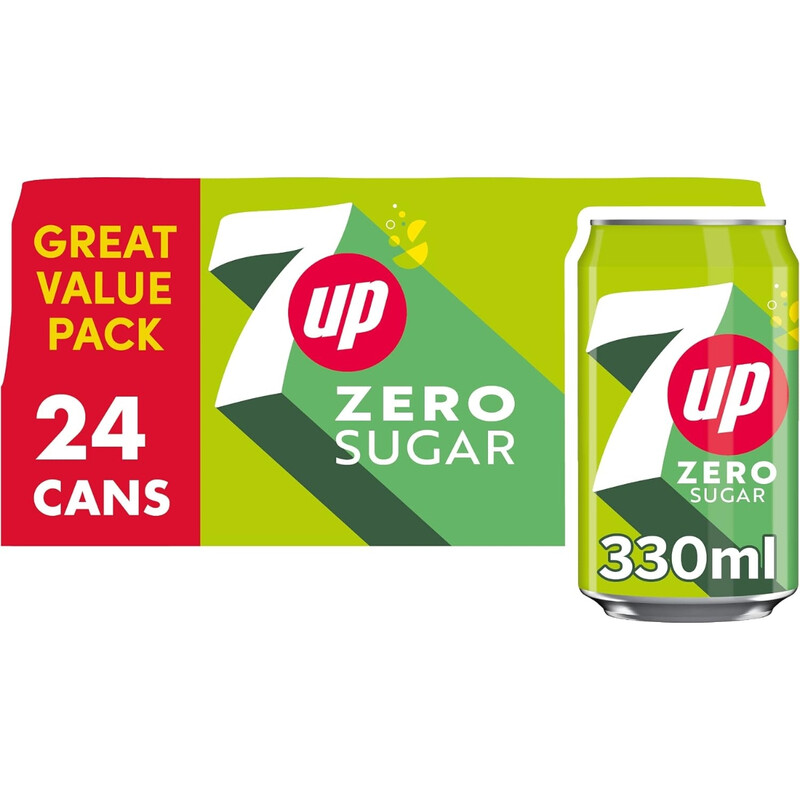 7UP Zero Lemon & Lime Cans 24 x 330ml - Image 7