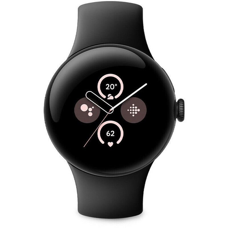 Google Pixel Watch 2 Mattschwarzes Aluminium 41 mm Obsidian Aktivarmband