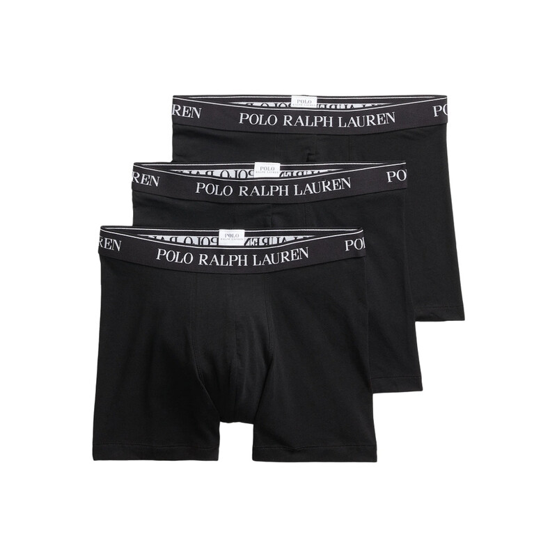 Ralph Lauren Black Stretch Cotton Boxer Brief 3-Pack - Polo