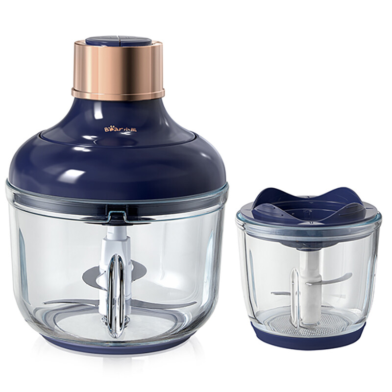 Bear Elektrische Voedselhakker QSJ-D03Q1, 2 Glazen Schalen (2 L/8 Kop+0,6 L/2,5 Kop), 300 W