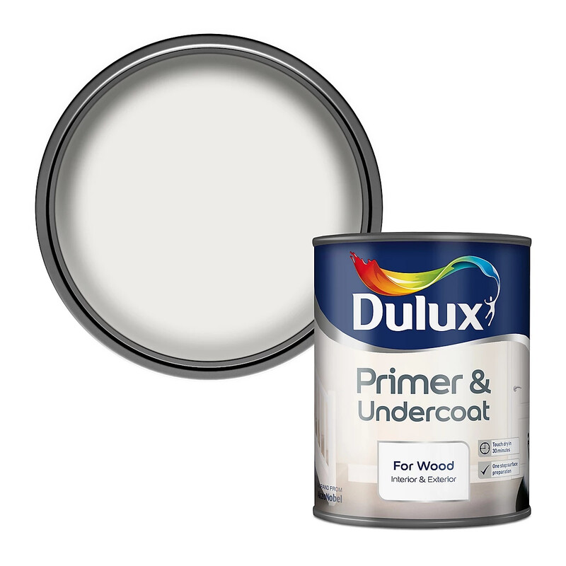 Dulux Wood Primer & Undercoat Paint - White - 750ml