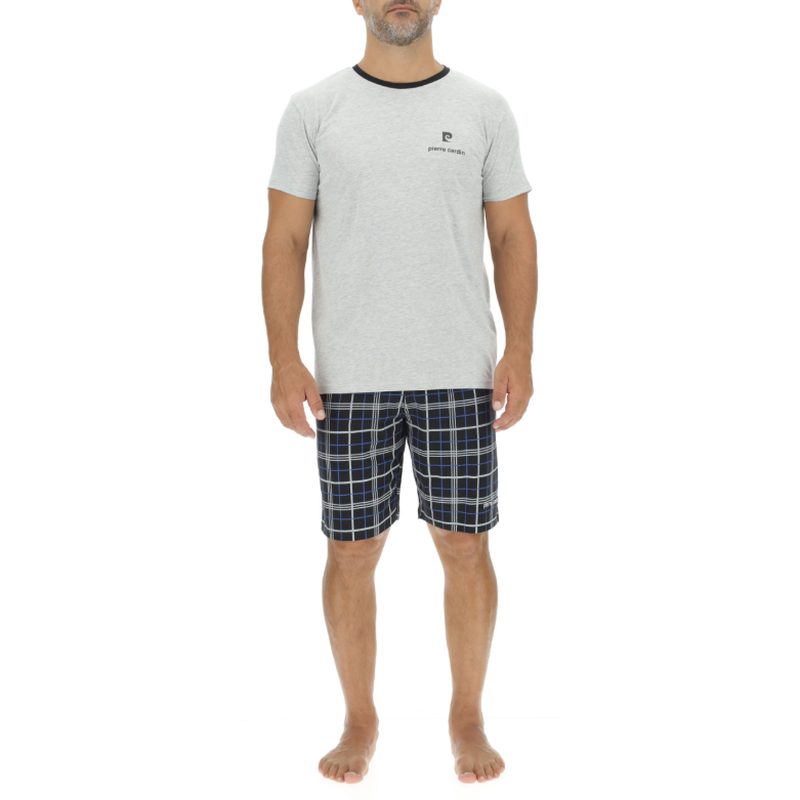 PIERRE CARDIN Pyjama pour homme ENC gris chiné/noir - Taille XL