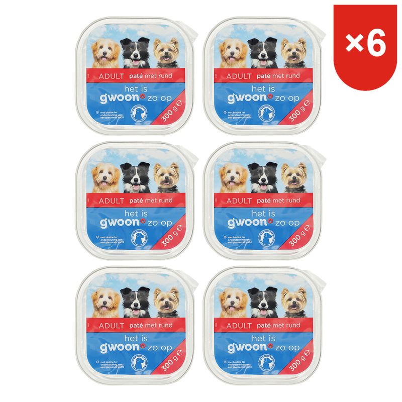g'woon Pâtée pour chien au bœuf - 300 g * 6