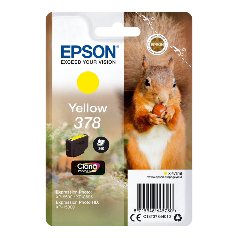 Epson Squirrel 378 Claria Photo HD inkt, geel, enkele verpakking