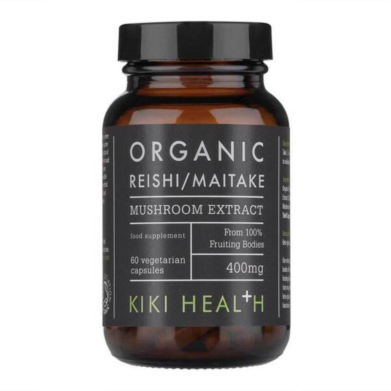 Kiki Health Reishi & Maitake Mushroom Extract Vegan Daily Wellness Support Capsules - 60 Capsules