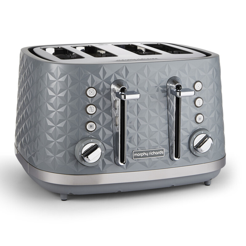 Vector 4-Slice Toaster, Wide Slots, Textured, Grey - 248135