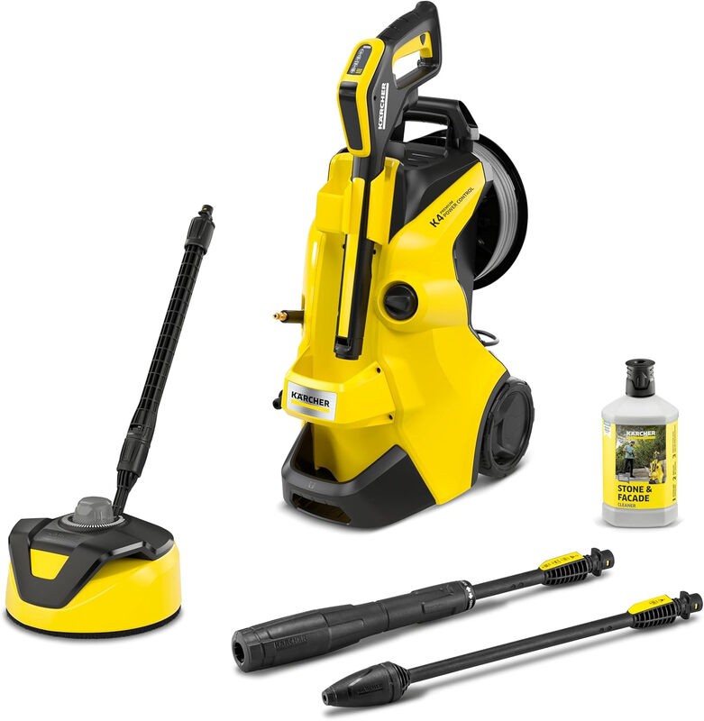 Kärcher K 4 Premium Power Control Flex Hochdruckreiniger, 130 bar, 420 l/h, Schlauchaufroller, Dreckfräser, Heim-Kit, Druckpistole