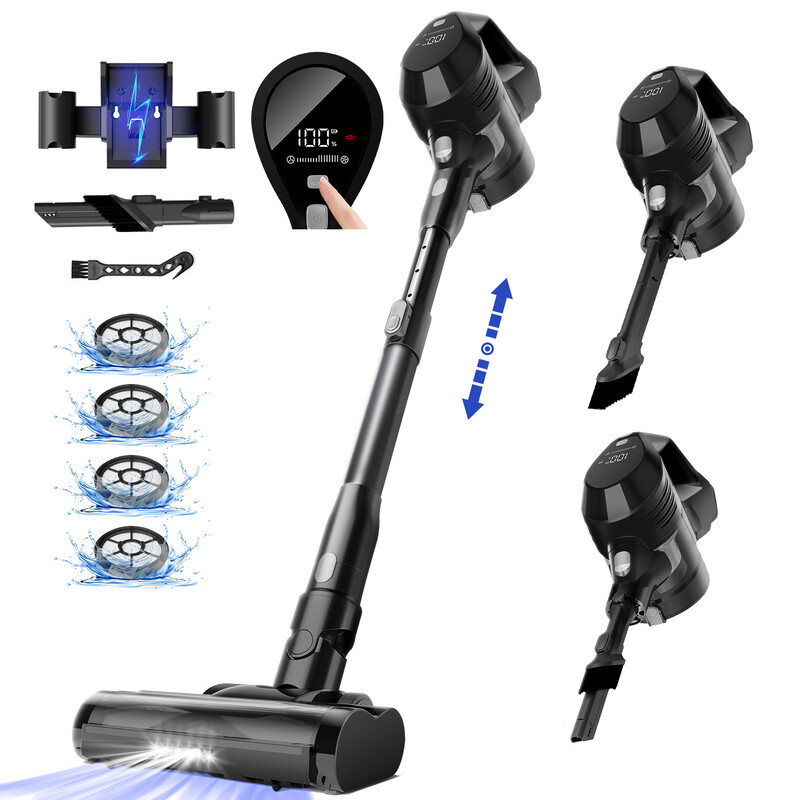Daynee cordless vacuum cleaner, 58 kPa with display, HEPA*4, suitable for pet hair, carpets and hard floors, modell-XL60