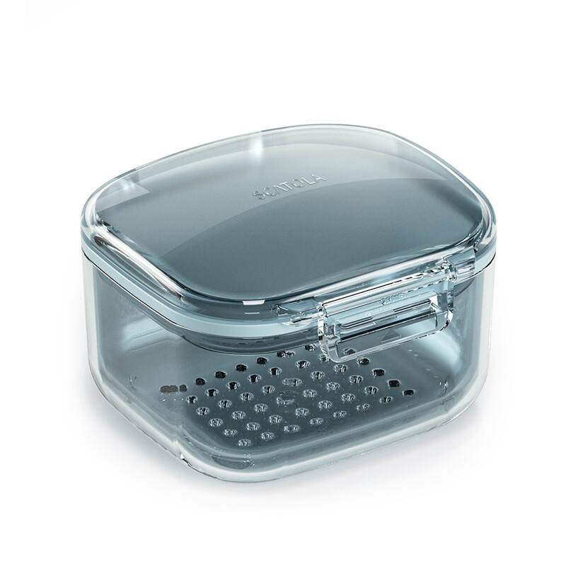 Retainer Case, Retainer Cleaner Case, Unique Denture Bath with Drain Tray, Suitable f