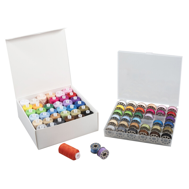 Sewing Thread & Bobbin Set - 72 Spools - Assorted Colours