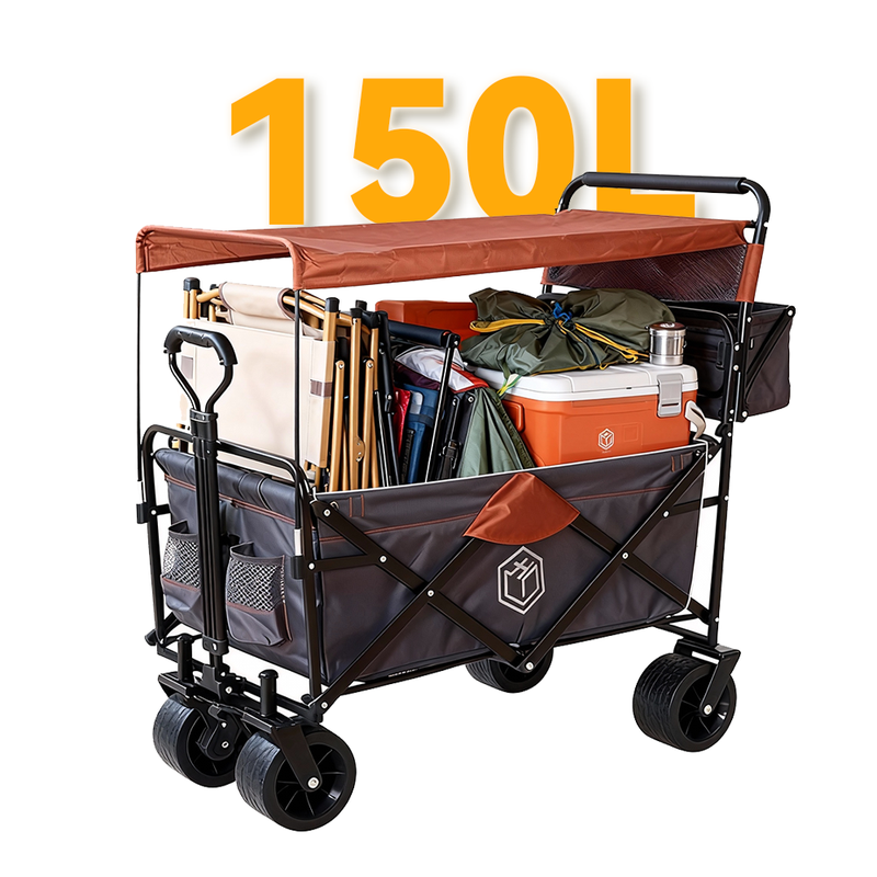 Outdoor Camping Cart, Foldable Storage Camp Cart, Small Trolley for Picnic, Stall & T