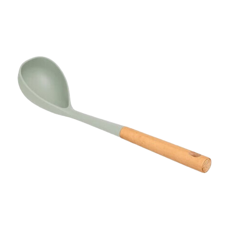 Schöpfkelle Horizon Höhe 34 cm Holz und Silikon grün
