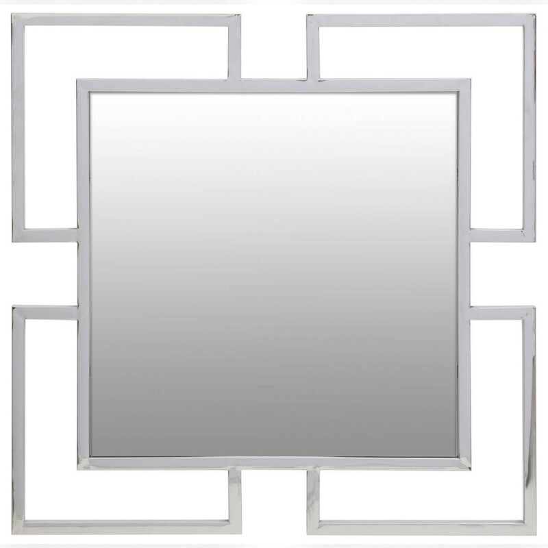 Interiors By Premier Silver Wall Mirror Allure Square 80X80cm