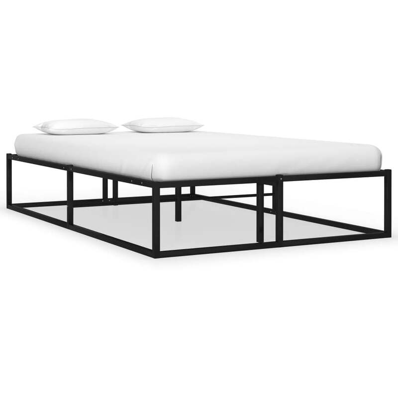 vidaXL Modernes schwarzes Metallbettgestell 120x200 cm, inklusive Lattenrost