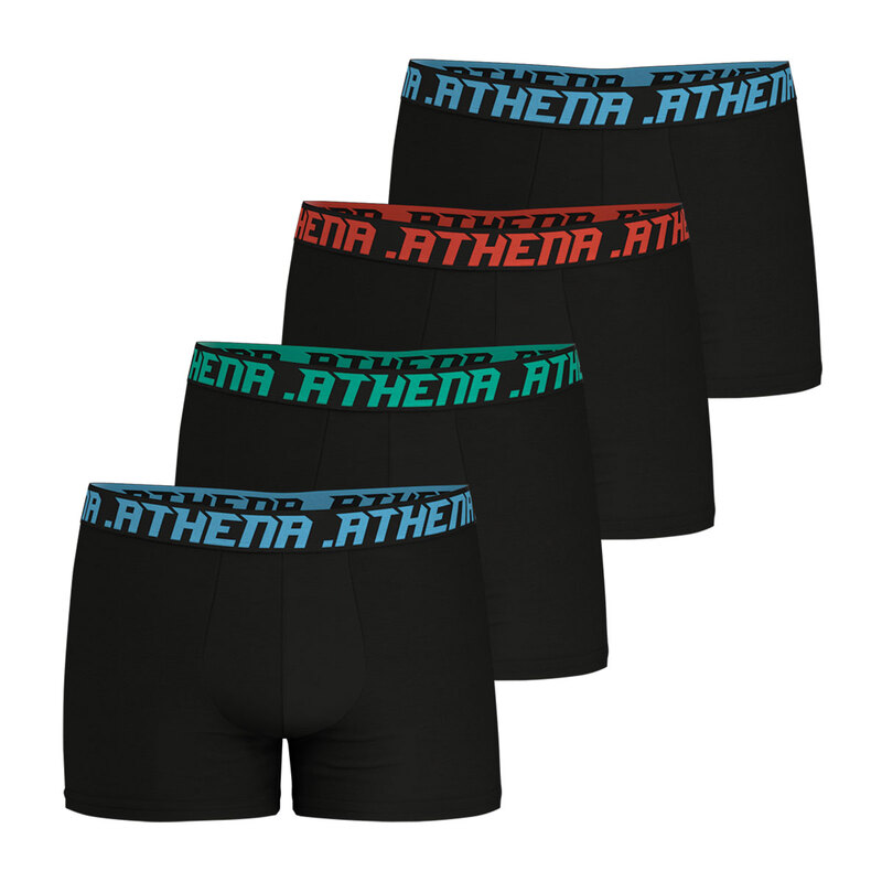 ATHENA My Petit Prix Boxers Lot de 4, Noir-Noir-Noir-Noir