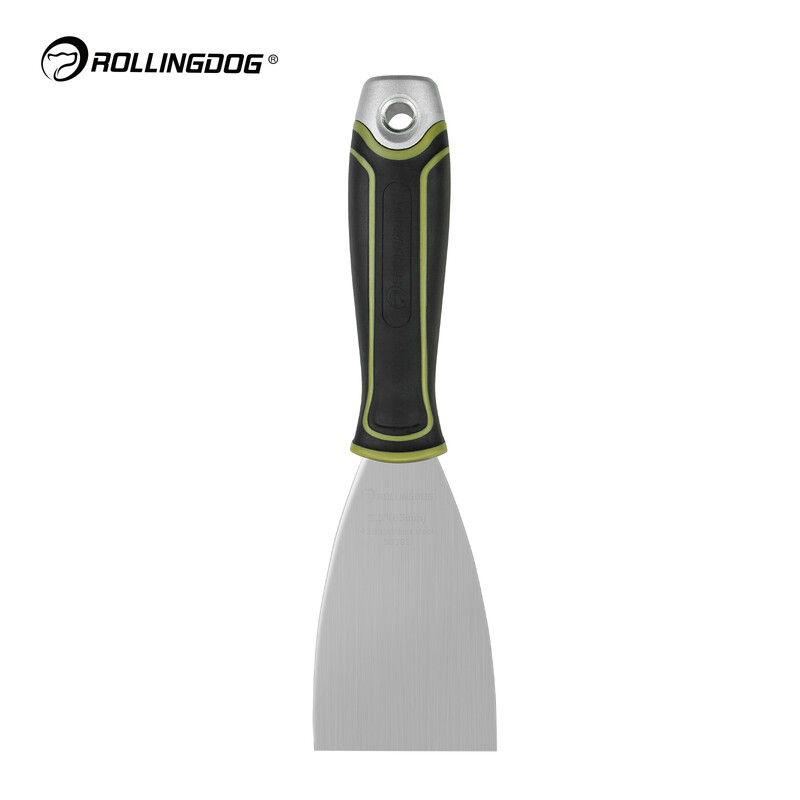 ROLLINGDOG 2,5" Flexibel spatelmes, hol geslepen 420 staal, rubberen handgreep met hamerkop, voor spachtel, schrapen, voegen, repareren.