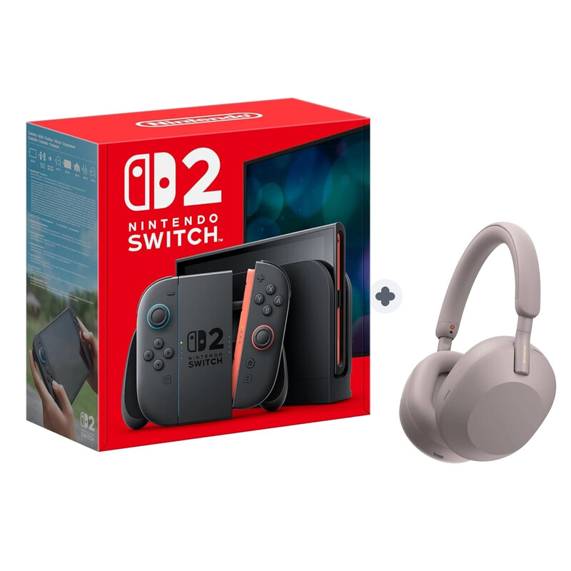 Geschenk-Set für ungestörtes Gaming: Switch 2 & Sony WH-1000XM5 (Smoky Pink)