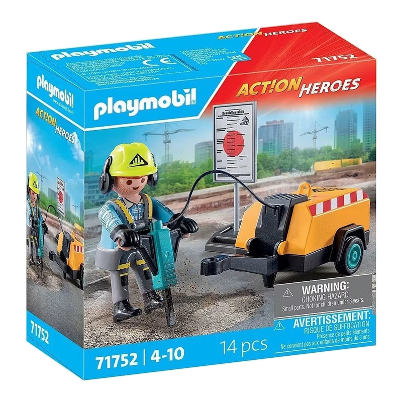 Playmobil Action Heroes - Bauarbeiter mit Meißel (71752)