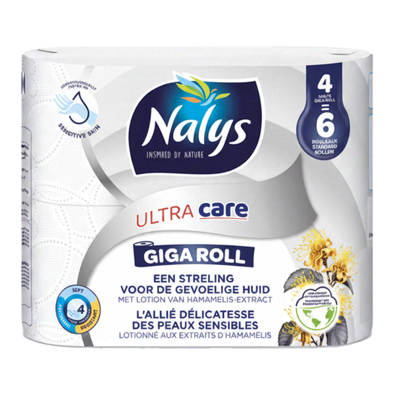 Nalys Ultra Care 4-laags 4=6 Maxirol toiletpapier