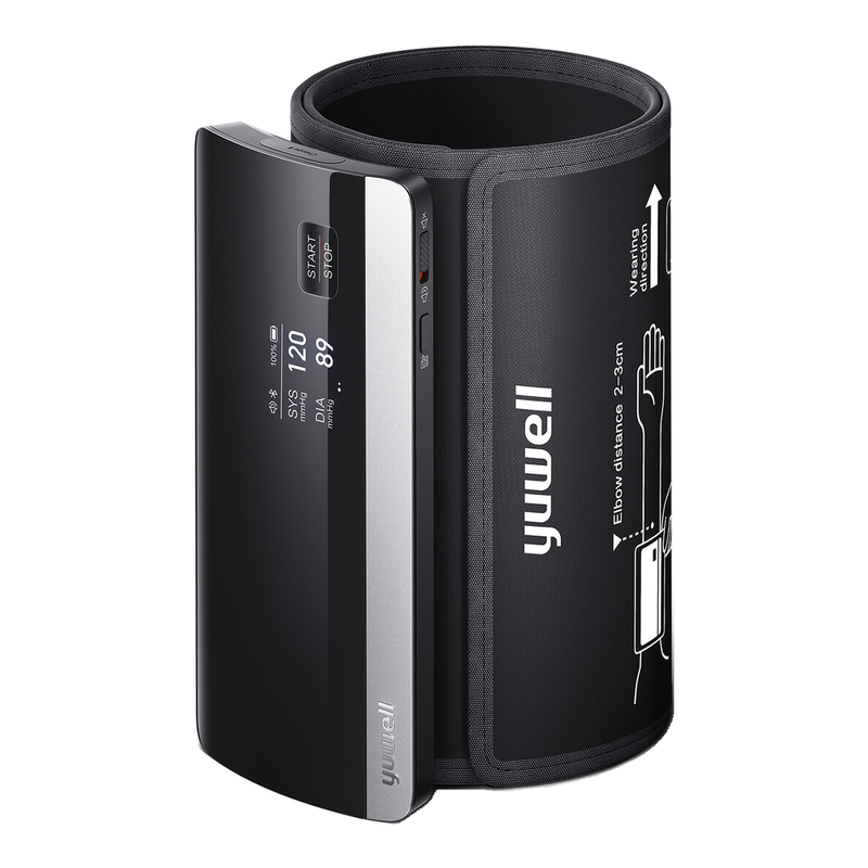 yuwell Smart Oberarm-Blutdruckmessgerät mit APP, Digitales Blutdruckmessgerät mit Bluetooth-Übertragung, Sprachübertragung, Wiederaufladbarem Akku, Ideal für den Einsatz zu Hause und im Freien YE630CR