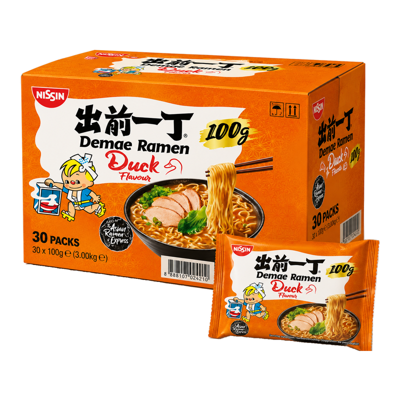 NISSIN Instant Demae Ramen Noodle Eend, 30 x 100 g