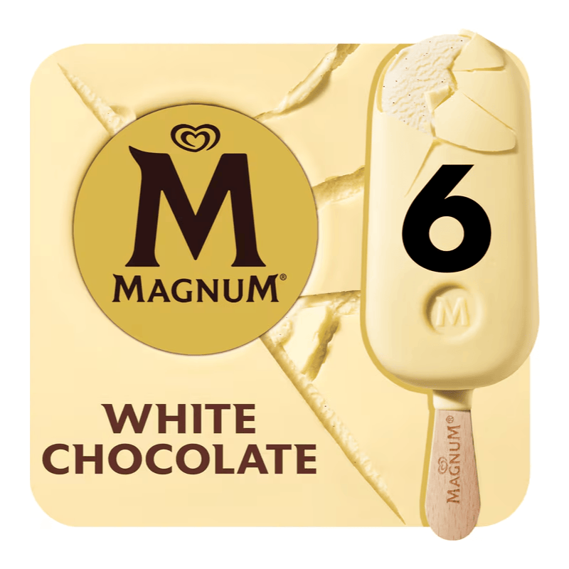 Magnum ijs witte chocolade 6 x 100 ml