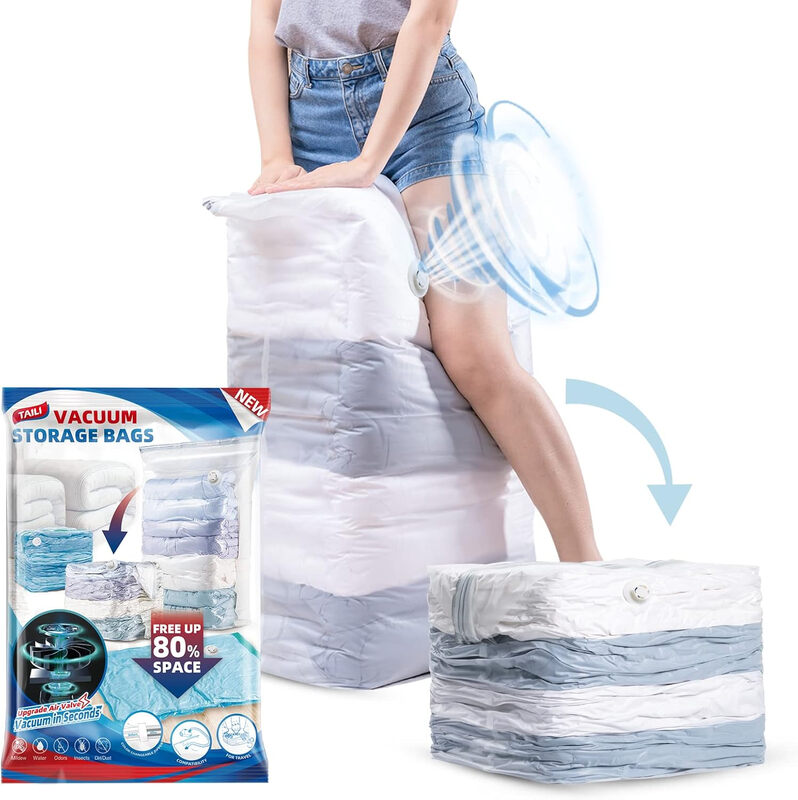 6 Pack Vacuum Storage Bags, Jumbo Cube (31x40x15 Inch), Extra Large Vacuum Seal Bags