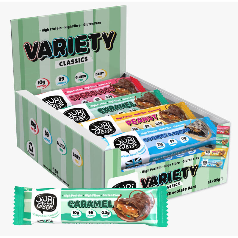 YuBi Protein Bars Classic Variety Box - 12 x 35 g