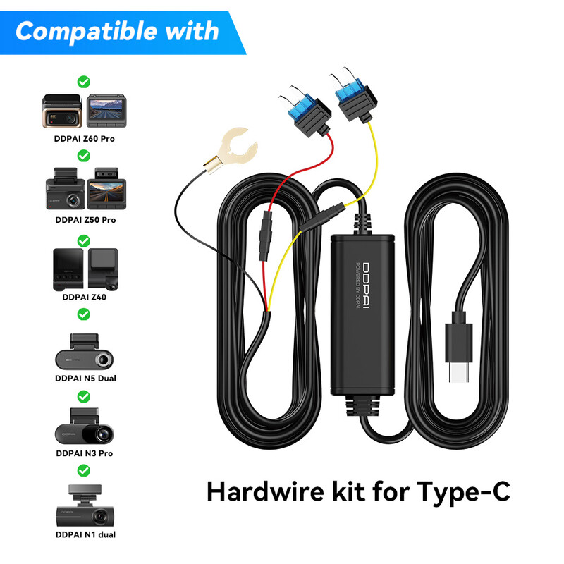 Dashcam Hardwire Kit for 24H Parking Monitor for For Z60/Z60 Pro/Z50 Pro/Z90 Series/M