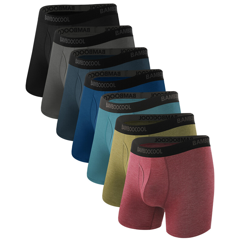 Men's Underwear Breathable Boxer Briefs with Fly Moisture-Wicking Lightweight Underwe